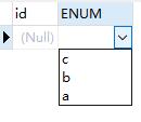 mysql数据库图形工具ENUM选值